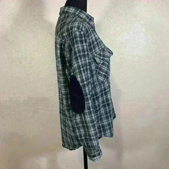 Levi’s vintage green blue plaid flannel 100% cotton women size small - Picture 8 of 14